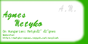 agnes metyko business card